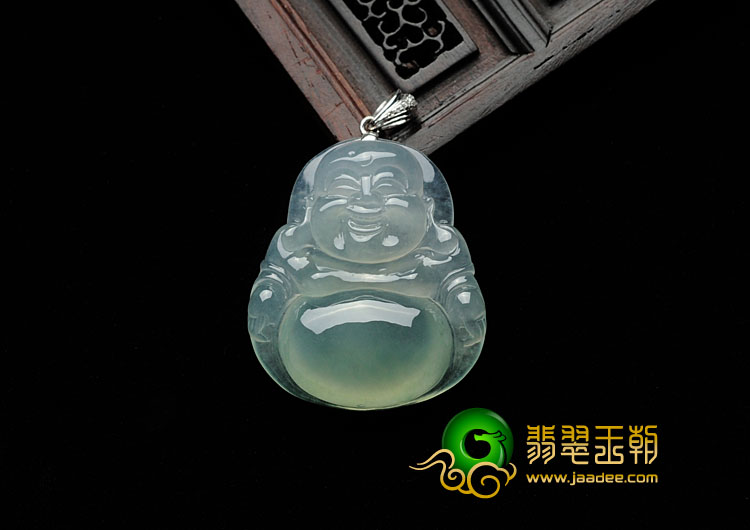 冰种晴水缅甸翡翠玉佛挂件