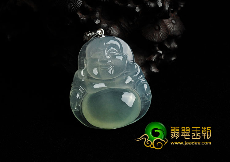 冰种晴水缅甸翡翠玉佛挂件
