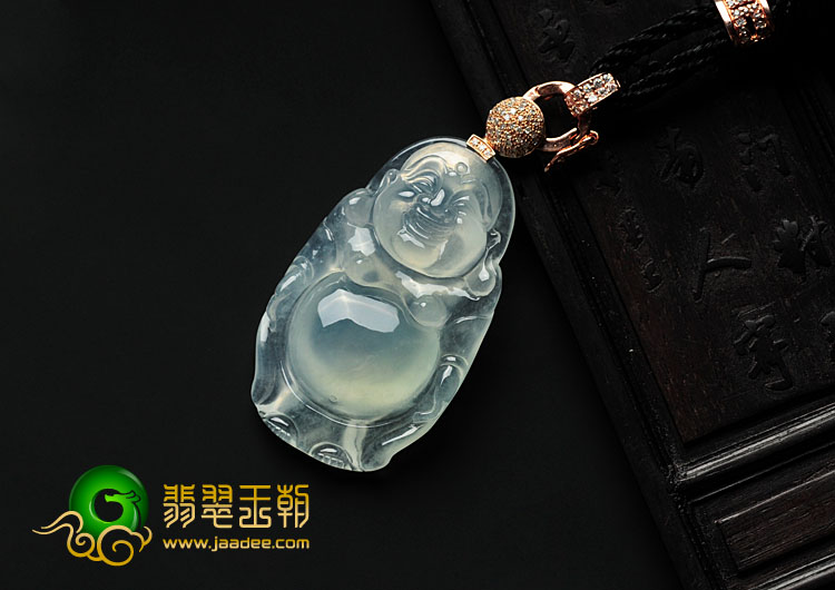 冰玻种晴水缅甸翡翠站佛挂件