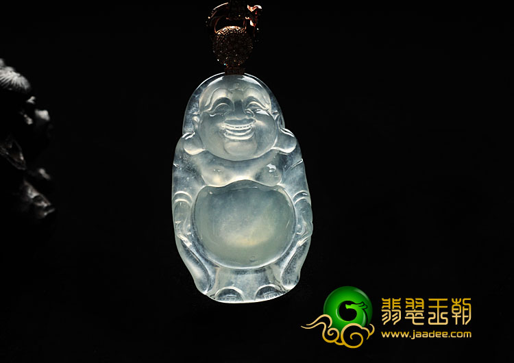冰玻种晴水缅甸翡翠站佛挂件