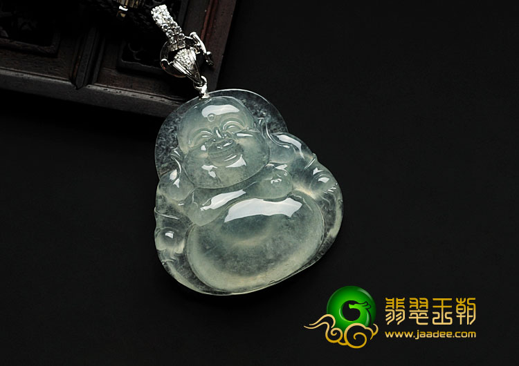冰种晴水缅甸翡翠玉佛挂件