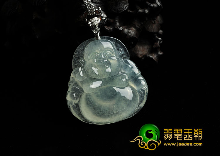 冰种晴水缅甸翡翠玉佛挂件