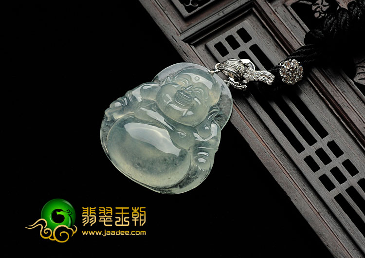 冰种晴水缅甸翡翠玉佛挂件