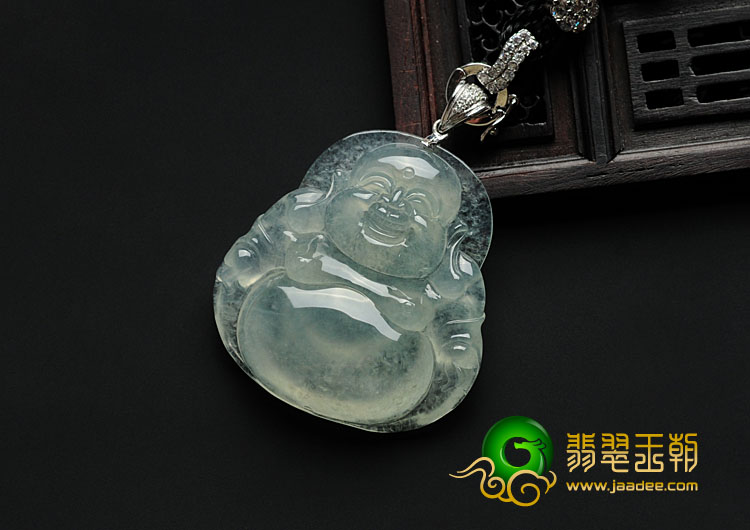 冰种晴水缅甸翡翠玉佛挂件