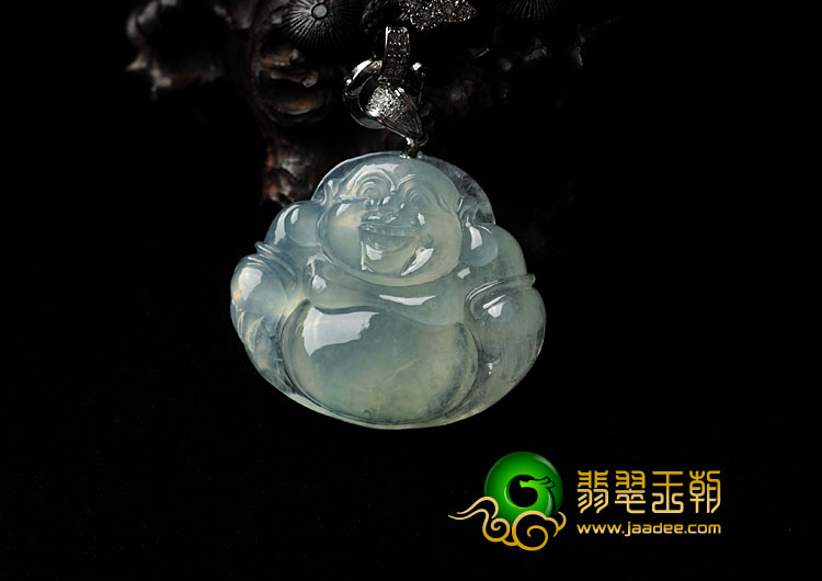 冰种晴水缅甸翡翠玉佛挂件