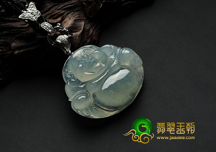 冰种晴水缅甸翡翠玉佛挂件