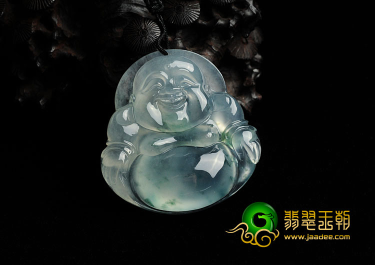 冰玻种飘花缅甸翡翠玉佛挂件