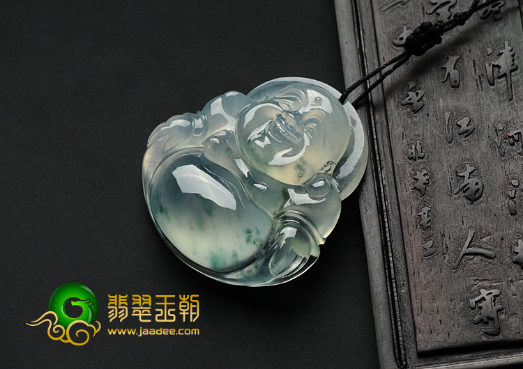 冰玻种飘花缅甸翡翠玉佛挂件