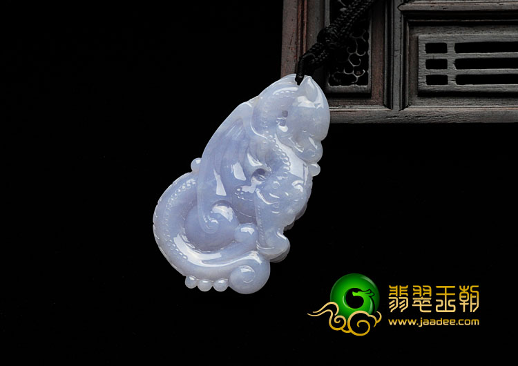 （超值推荐）糯冰种紫罗兰缅甸翡翠飞龙在天挂件