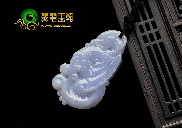 （超值推荐）糯冰种紫罗兰缅甸翡翠飞龙在天挂件