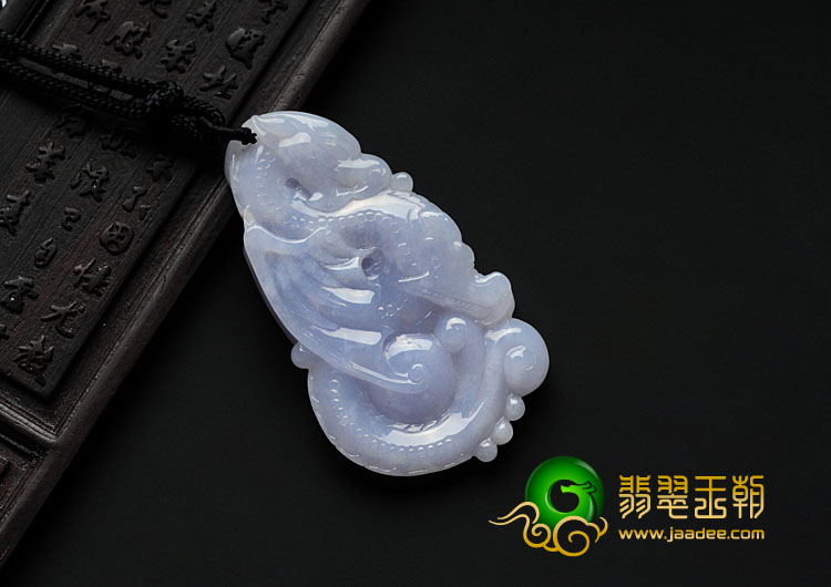 （超值推荐）糯冰种紫罗兰缅甸翡翠飞龙在天挂件