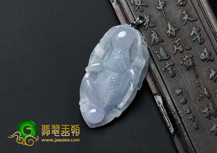 冰种紫罗兰缅甸翡翠金蟾送宝挂件