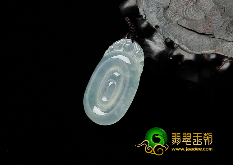 冰种晴水缅甸翡翠福在眼前挂件