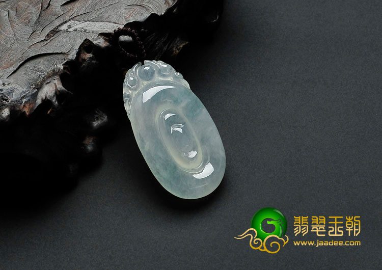 冰种晴水缅甸翡翠福在眼前挂件