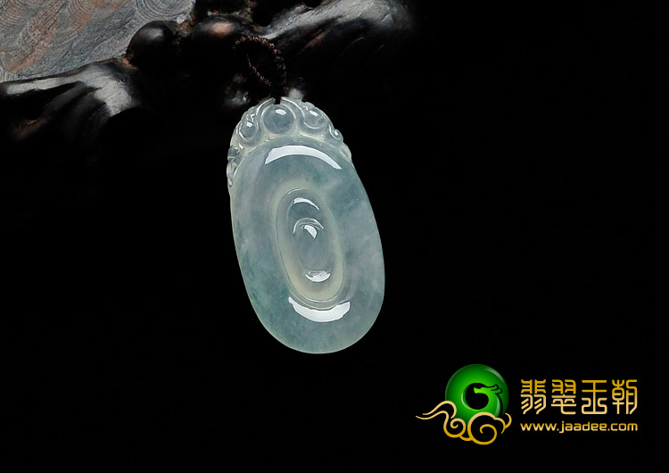 冰种晴水缅甸翡翠福在眼前挂件