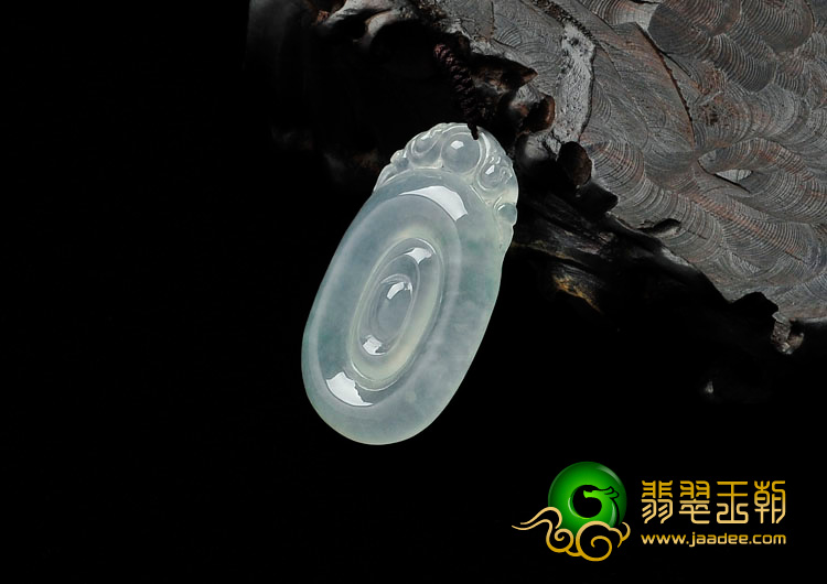 冰种晴水缅甸翡翠福在眼前挂件