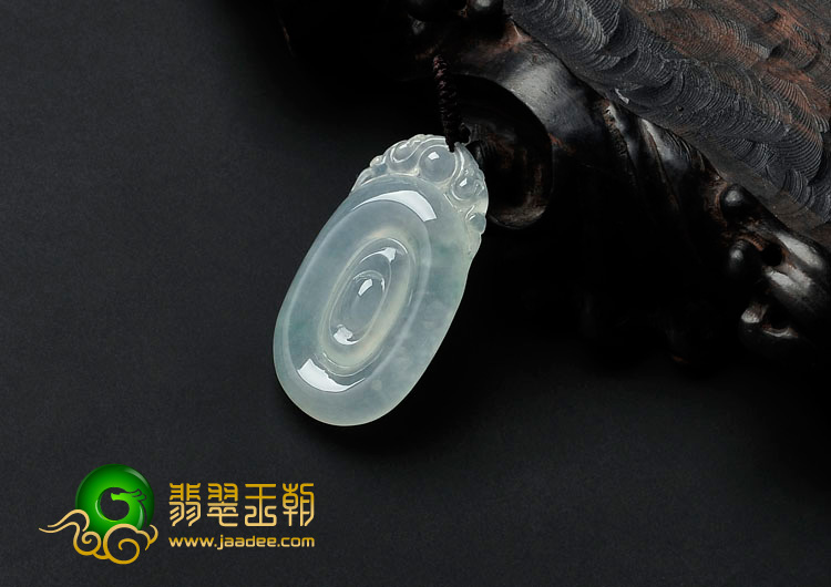 冰种晴水缅甸翡翠福在眼前挂件