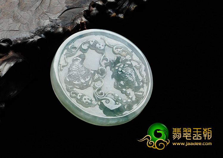 冰种飘花缅甸翡翠逢年进财挂件