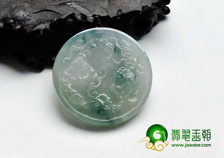 冰种飘花缅甸翡翠逢年进财挂件