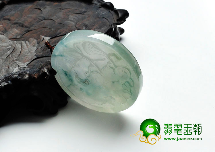 冰种飘花缅甸翡翠逢年进财挂件