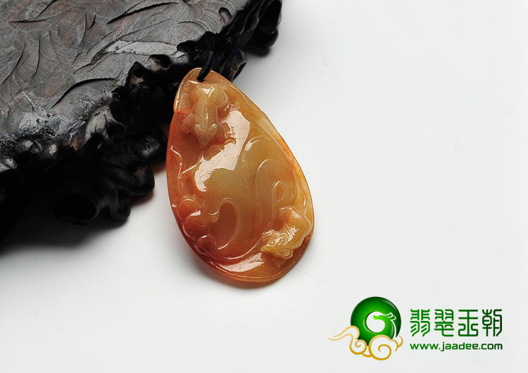 糯冰种红黄翡缅甸翡翠玉鼠运财挂件
