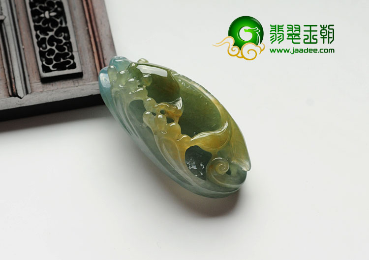 冰种晴水黄翡缅甸翡翠金玉满堂挂件