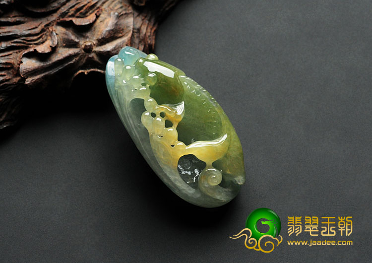 冰种晴水黄翡缅甸翡翠金玉满堂挂件