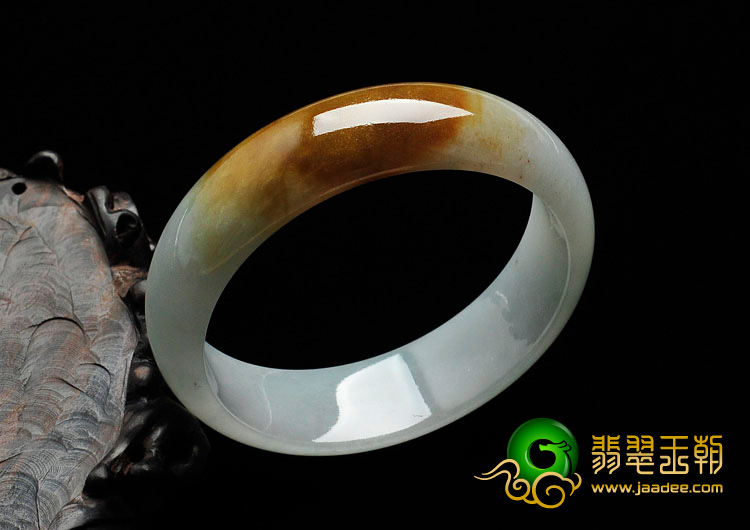 糯冰种黄翡缅甸翡翠手镯（57.6mm）