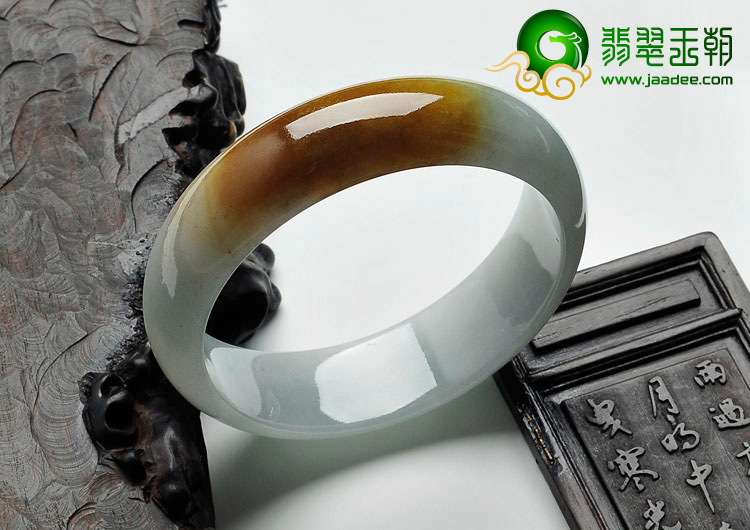 糯冰种黄翡缅甸翡翠手镯（57.6mm）