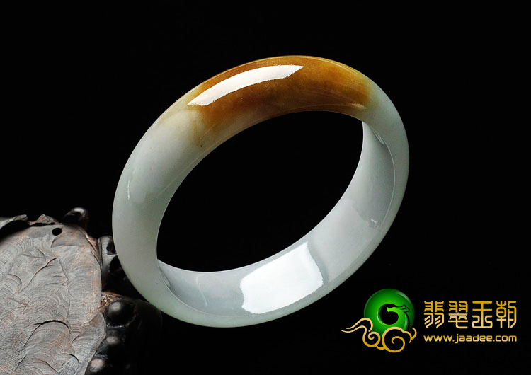 糯冰种黄翡缅甸翡翠手镯（57.6mm）