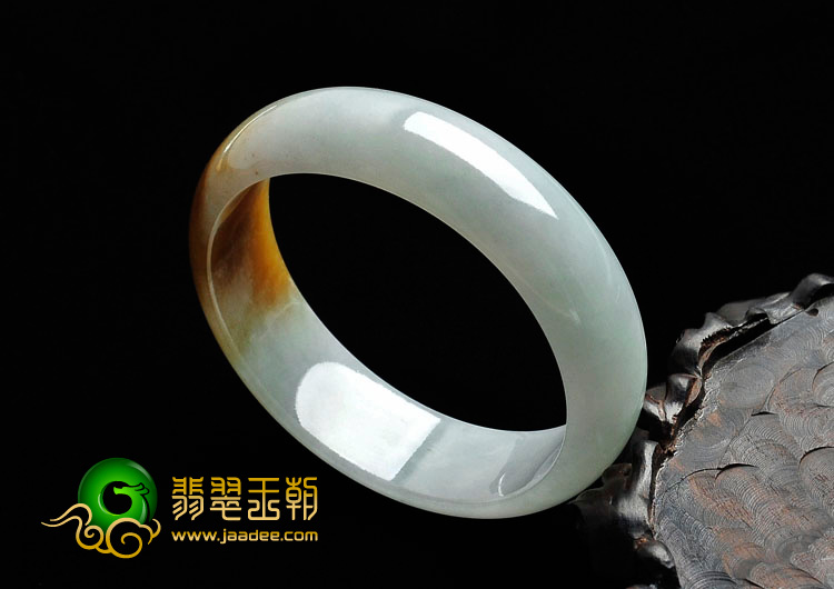 糯冰种黄翡缅甸翡翠手镯（57.6mm）