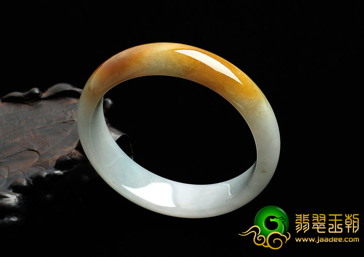 糯冰种黄翡缅甸手镯（55.8mm）
