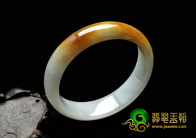 糯冰种黄翡缅甸手镯（55.8mm）