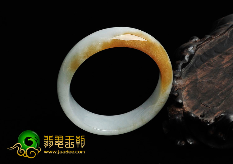 糯冰种黄翡缅甸翡翠贵妃镯（51mm-44.5mm）