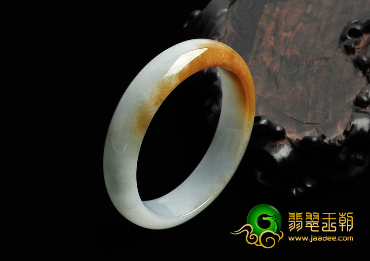 糯冰种黄翡缅甸翡翠贵妃镯（51mm-44.5mm）