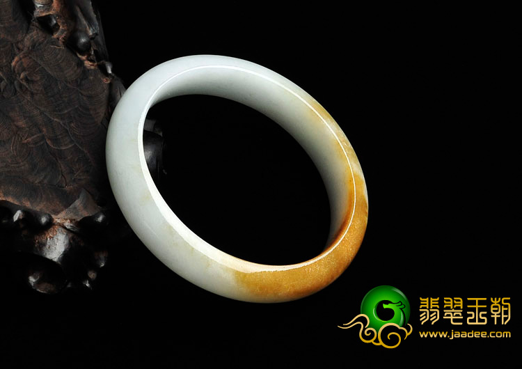 糯冰种黄翡缅甸翡翠贵妃镯（51mm-44.5mm）