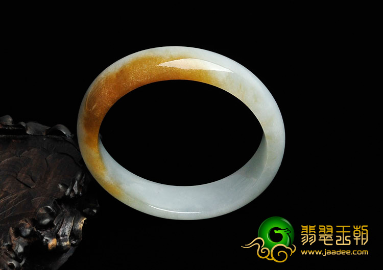 糯冰种黄翡缅甸翡翠贵妃镯（51mm-44.5mm）
