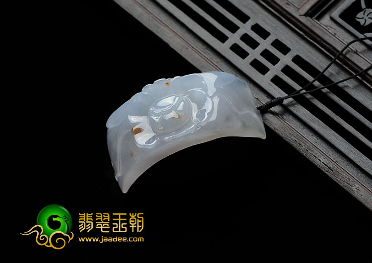 糯冰种飘红花缅甸翡翠一品清莲挂件/手环片