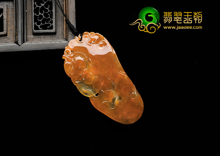 冰种红翡缅甸翡翠火龙挂件