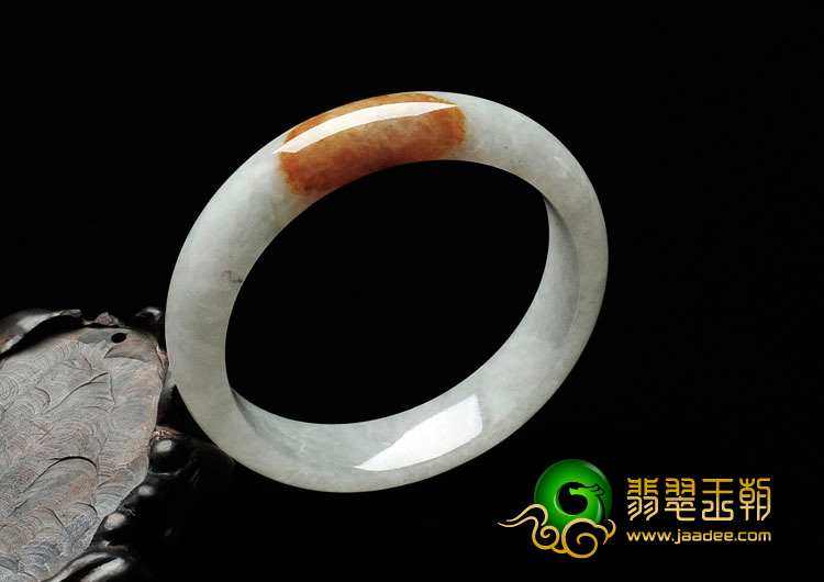 糯冰种黄翡缅甸翡翠手镯（57.4mm）