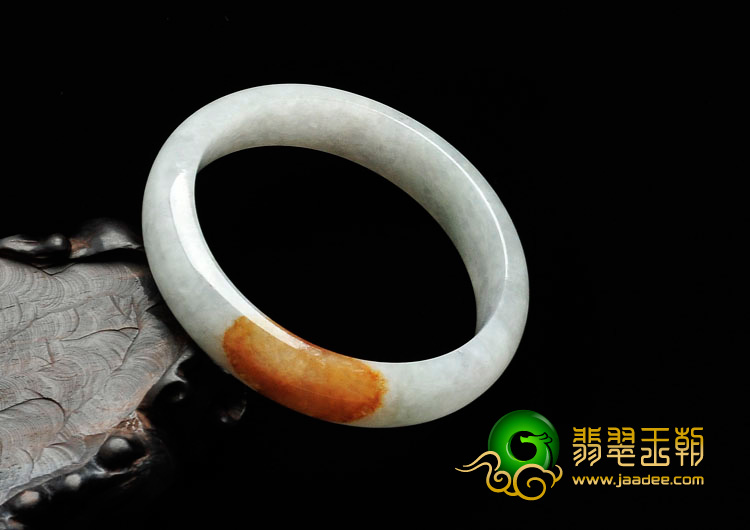 糯冰种黄翡缅甸翡翠手镯（57.4mm）