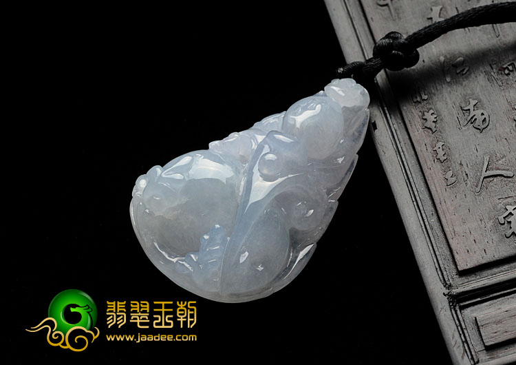 糯冰种淡紫罗兰缅甸翡翠财源滚滚挂件