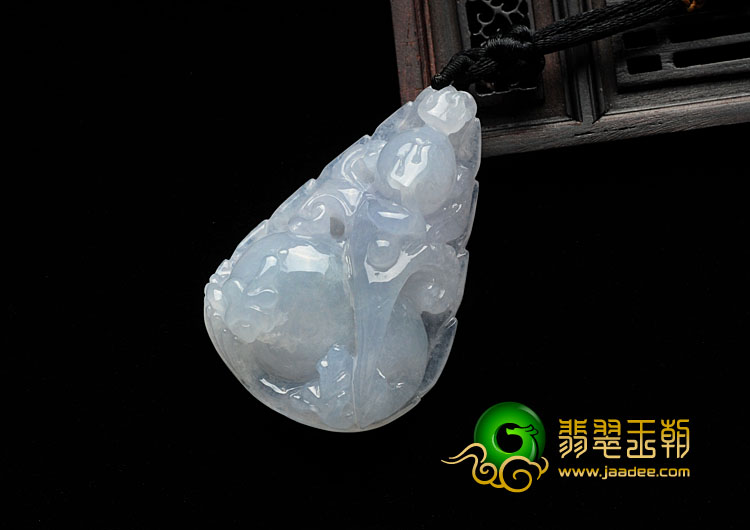 糯冰种淡紫罗兰缅甸翡翠财源滚滚挂件