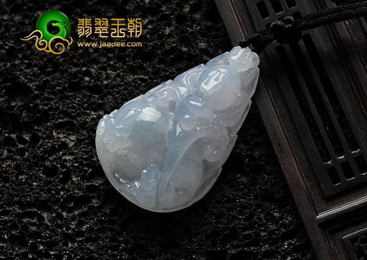 糯冰种淡紫罗兰缅甸翡翠财源滚滚挂件