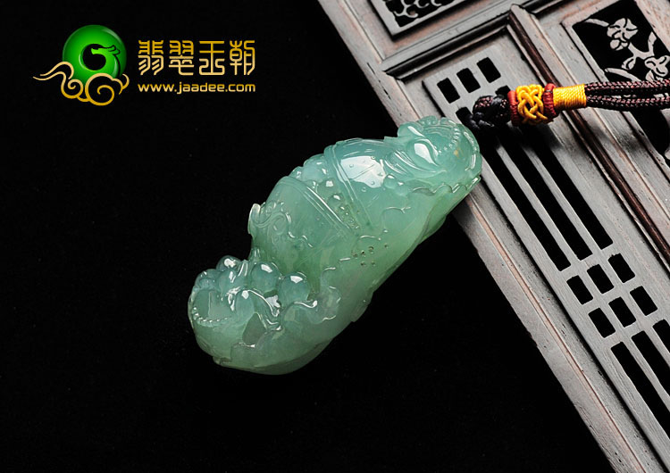 冰种蓝晴水缅甸翡翠聚宝盆挂件
