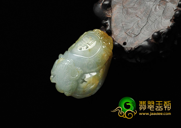 (超值推荐)冰种淡黄翡缅甸翡翠招财进宝挂件