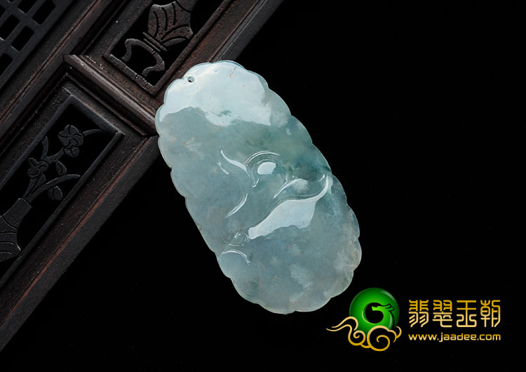 糯冰种晴水略飘花缅甸翡翠金玉满堂挂件