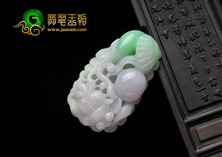 糯冰种春带彩缅甸翡翠金玉满堂挂件