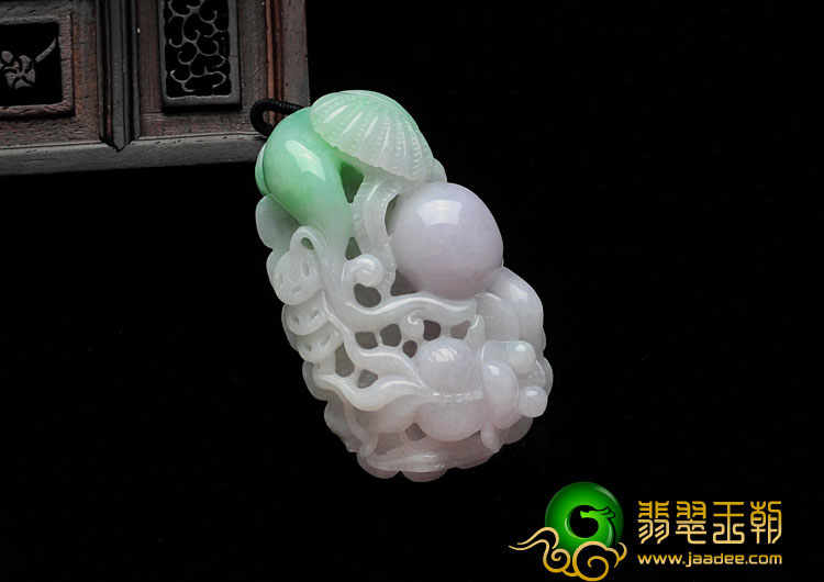 糯冰种春带彩缅甸翡翠金玉满堂挂件