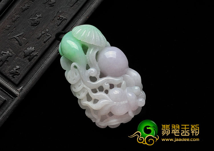 糯冰种春带彩缅甸翡翠金玉满堂挂件
